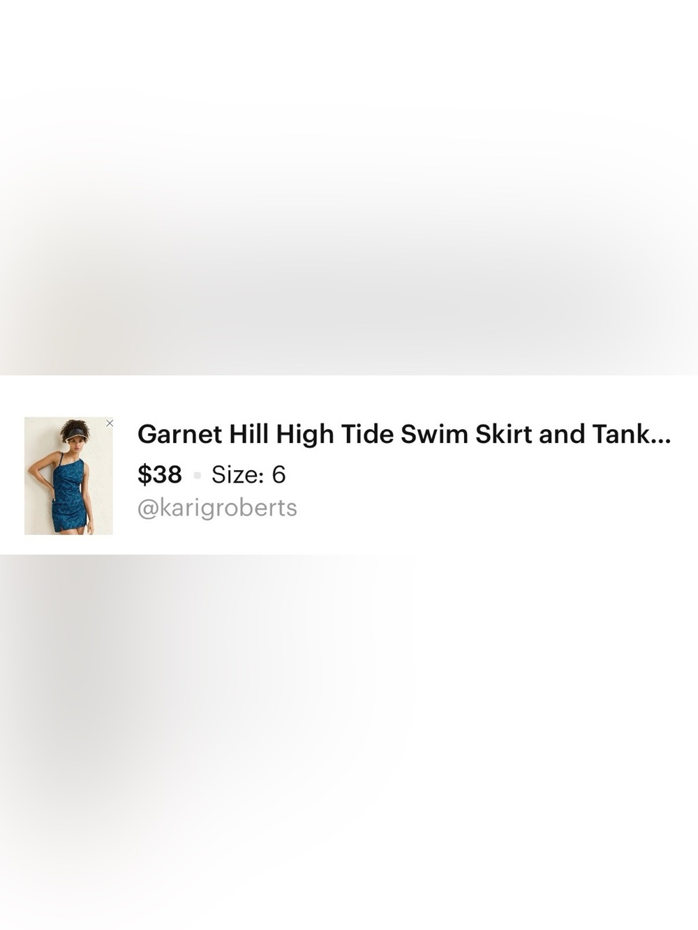 Garnet Hill Teal Patterned Tank Swim  Top and Swim Bottom